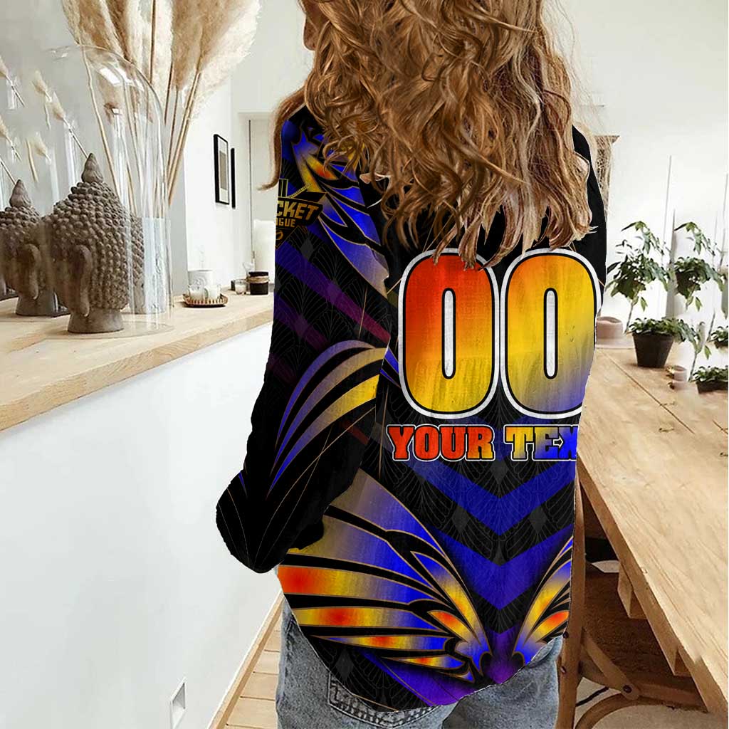 Personalised Antigua and Barbuda Cricket Falcons Women Casual Shirt Wings of Glory