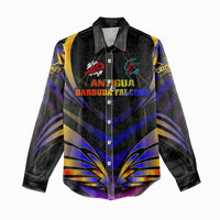 Personalised Antigua and Barbuda Cricket Falcons Women Casual Shirt Wings of Glory