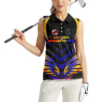 Personalised Antigua and Barbuda Cricket Falcons Women Sleeveless Polo Shirt Wings of Glory