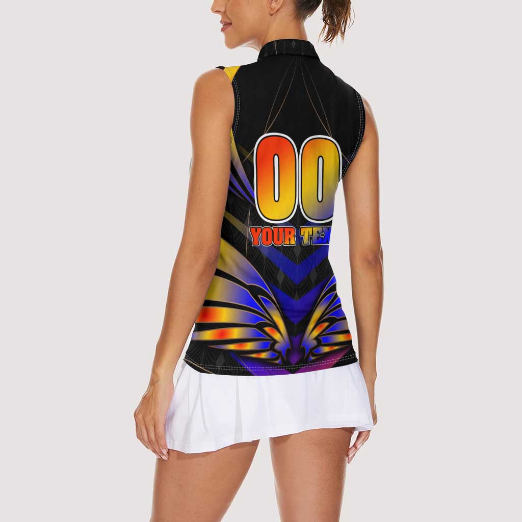 Personalised Antigua and Barbuda Cricket Falcons Women Sleeveless Polo Shirt Wings of Glory