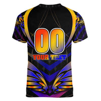 Personalised Antigua and Barbuda Cricket Falcons Women V-Neck T-Shirt Wings of Glory