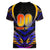 Personalised Antigua and Barbuda Cricket Falcons Women V-Neck T-Shirt Wings of Glory