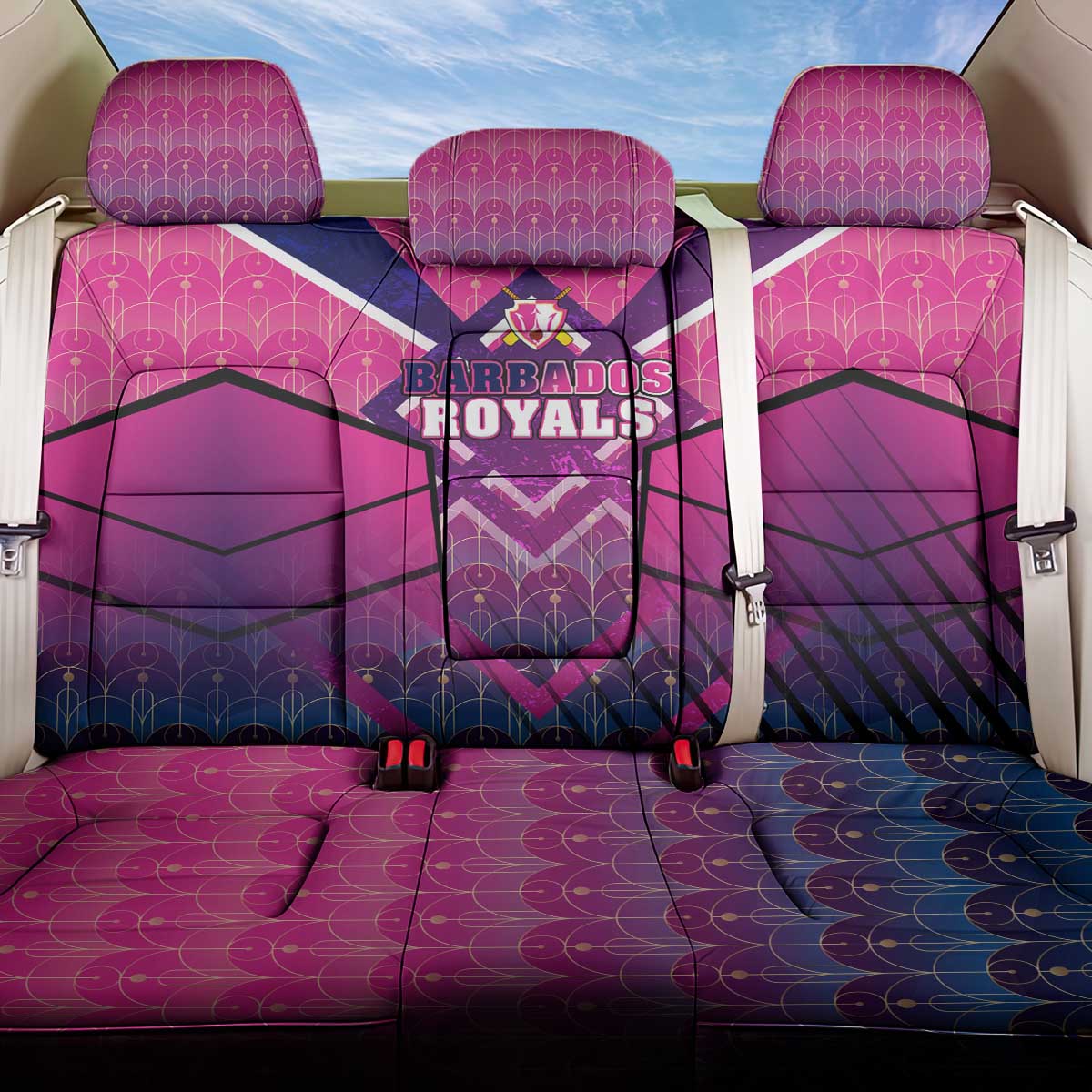 Barbados Cricket Royals Back Car Seat Cover Crowned in Rhythm Style