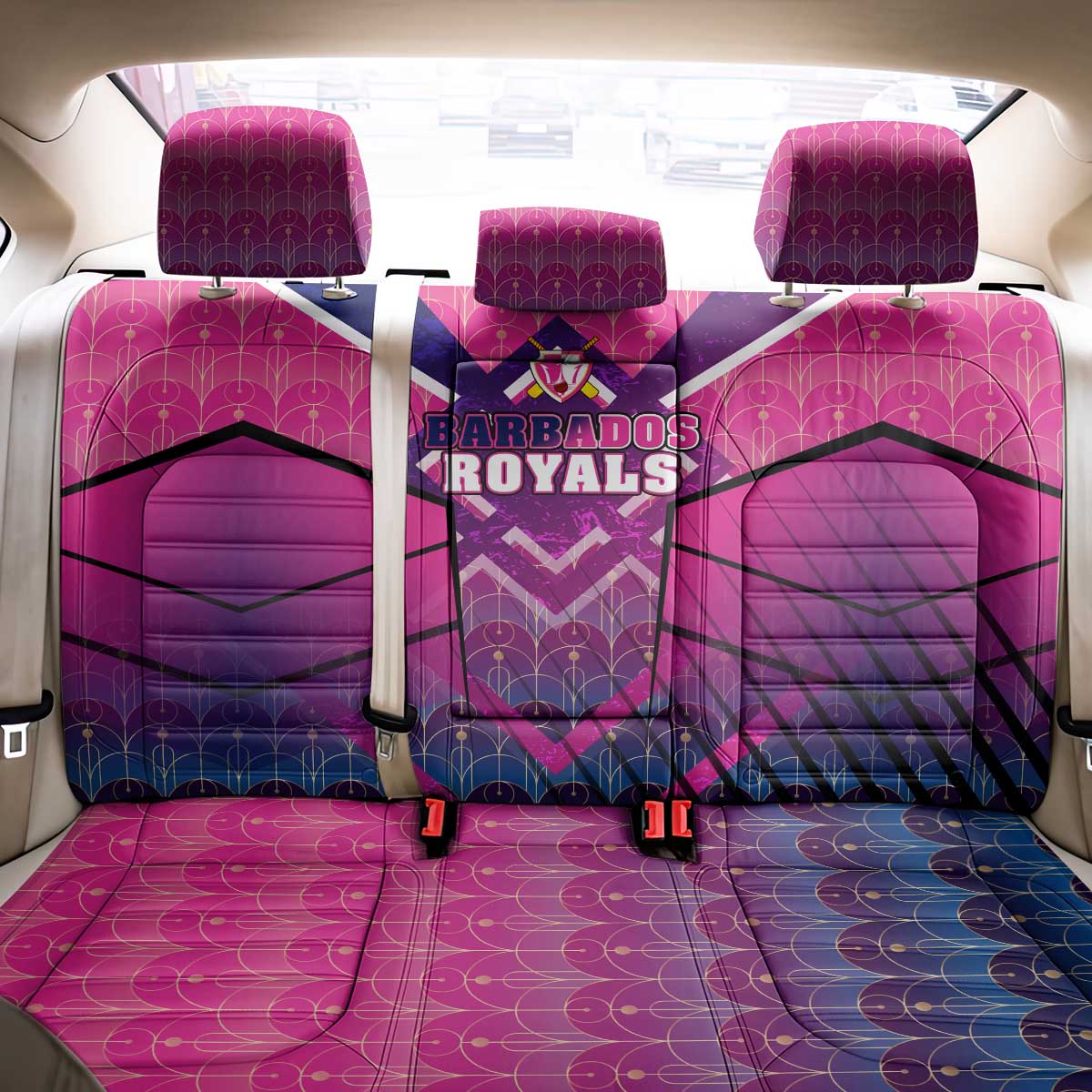 Barbados Cricket Royals Back Car Seat Cover Crowned in Rhythm Style
