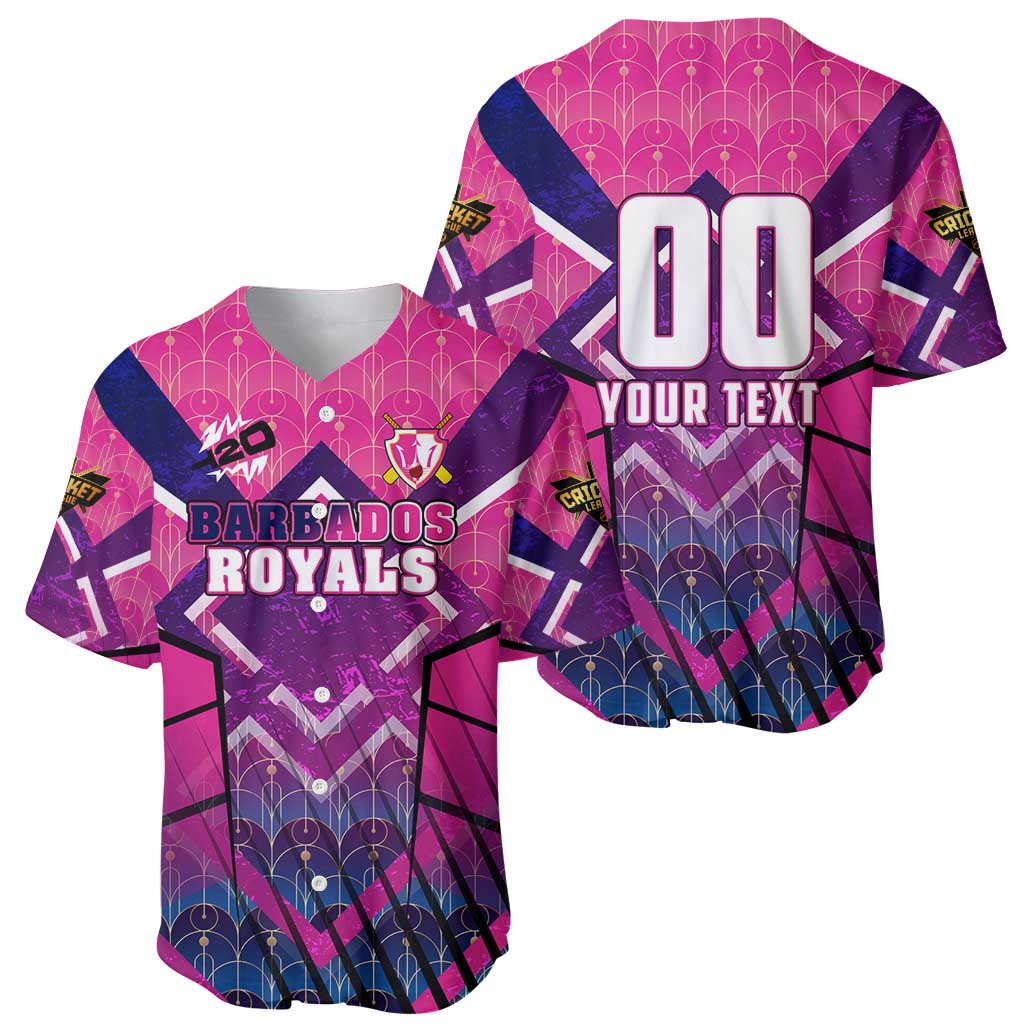 Personalised Barbados Cricket Royals Baseball Jersey Crowned in Rhythm Style