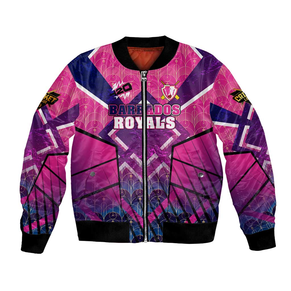 Personalised Barbados Cricket Royals Bomber Jacket Crowned in Rhythm Style