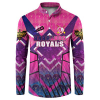 Personalised Barbados Cricket Royals Button Sweatshirt Crowned in Rhythm Style