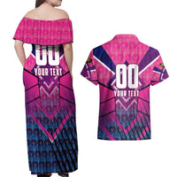 Personalised Barbados Cricket Royals Couples Matching Off Shoulder Maxi Dress and Hawaiian Shirt Crowned in Rhythm Style