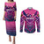 Personalised Barbados Cricket Royals Couples Matching Puletasi and Long Sleeve Button Shirt Crowned in Rhythm Style