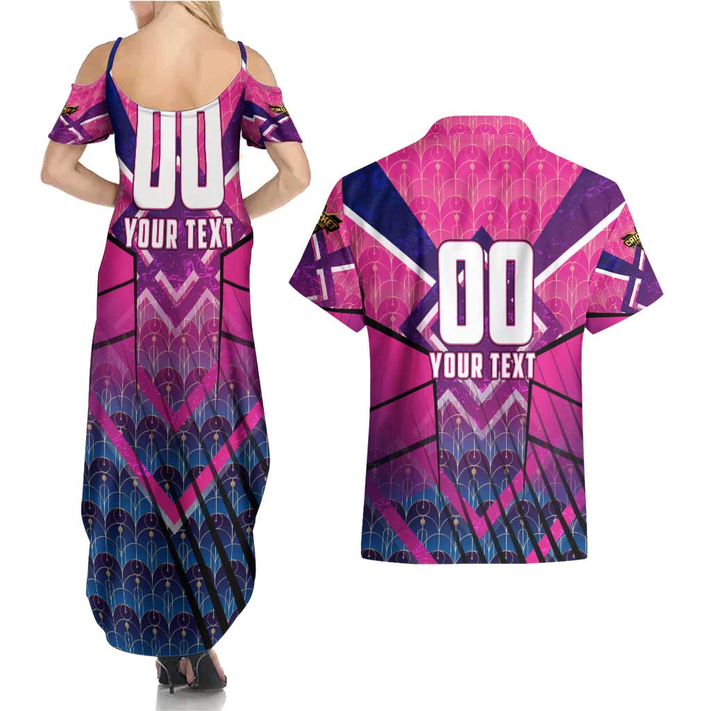 Personalised Barbados Cricket Royals Couples Matching Summer Maxi Dress and Hawaiian Shirt Crowned in Rhythm Style