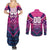 Personalised Barbados Cricket Royals Couples Matching Summer Maxi Dress and Long Sleeve Button Shirt Crowned in Rhythm Style