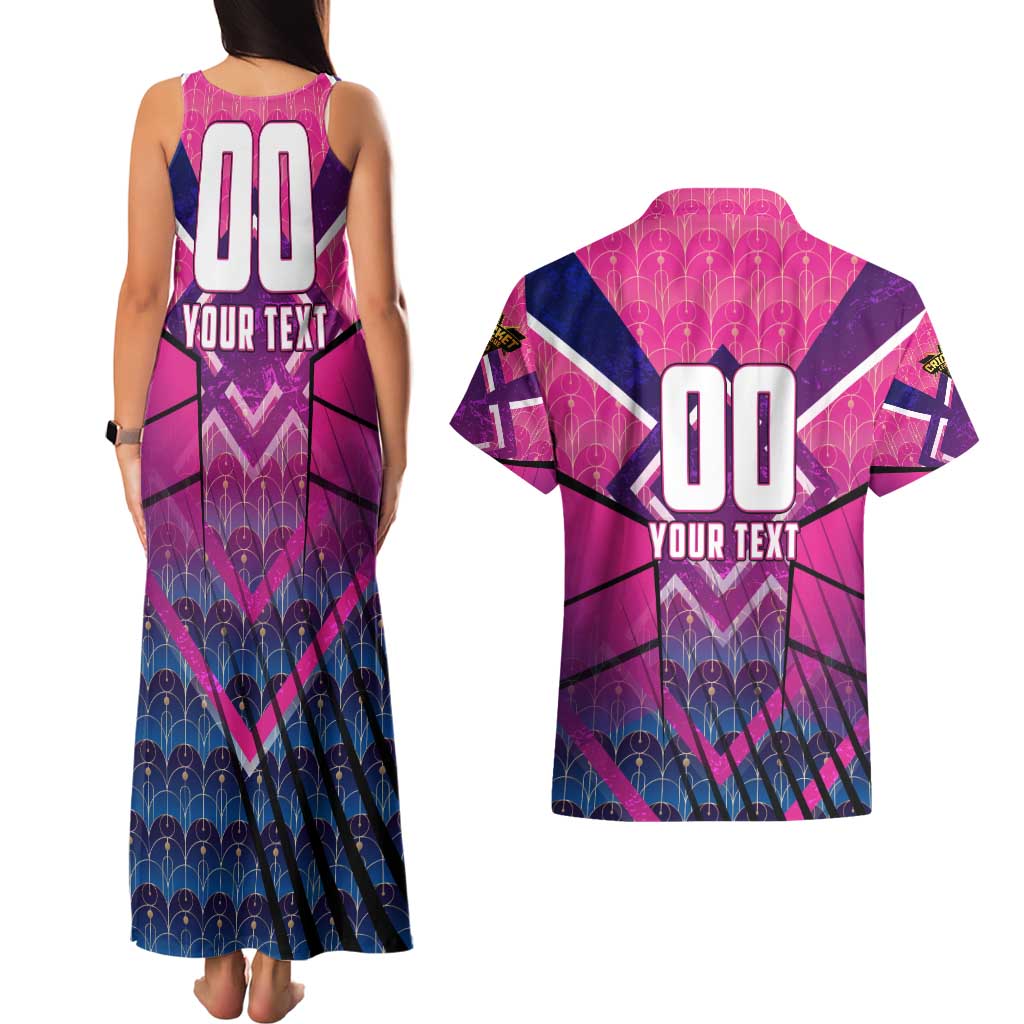 Personalised Barbados Cricket Royals Couples Matching Tank Maxi Dress and Hawaiian Shirt Crowned in Rhythm Style