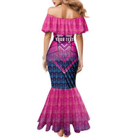 Personalised Barbados Cricket Royals Family Matching Mermaid Dress and Hawaiian Shirt Crowned in Rhythm Style