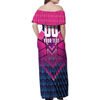 Personalised Barbados Cricket Royals Family Matching Off Shoulder Maxi Dress and Hawaiian Shirt Crowned in Rhythm Style