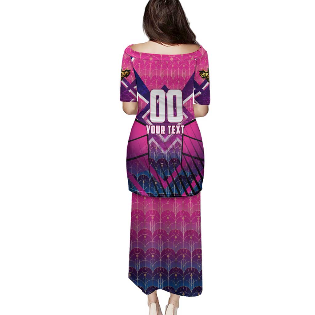 Personalised Barbados Cricket Royals Family Matching Puletasi and Hawaiian Shirt Crowned in Rhythm Style