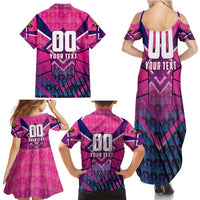 Personalised Barbados Cricket Royals Family Matching Summer Maxi Dress and Hawaiian Shirt Crowned in Rhythm Style