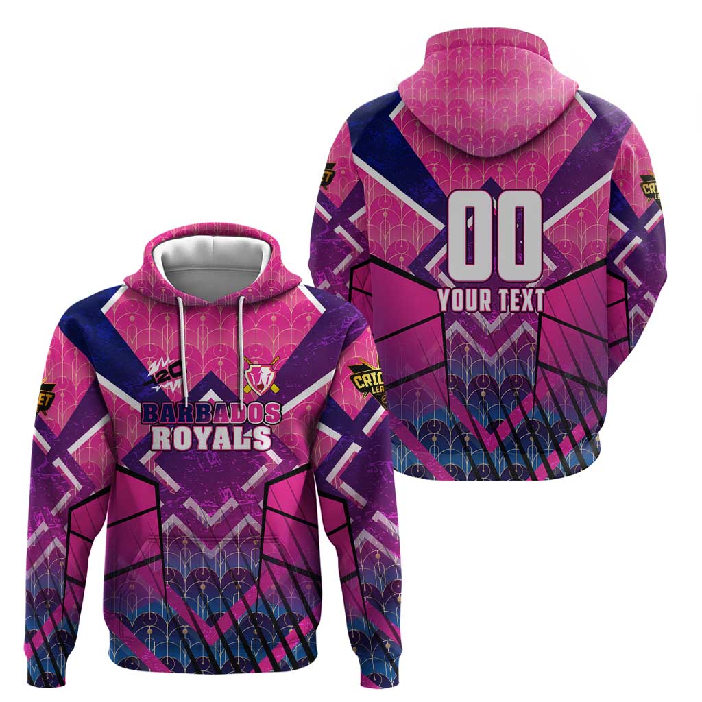 Personalised Barbados Cricket Royals Hoodie Crowned in Rhythm Style