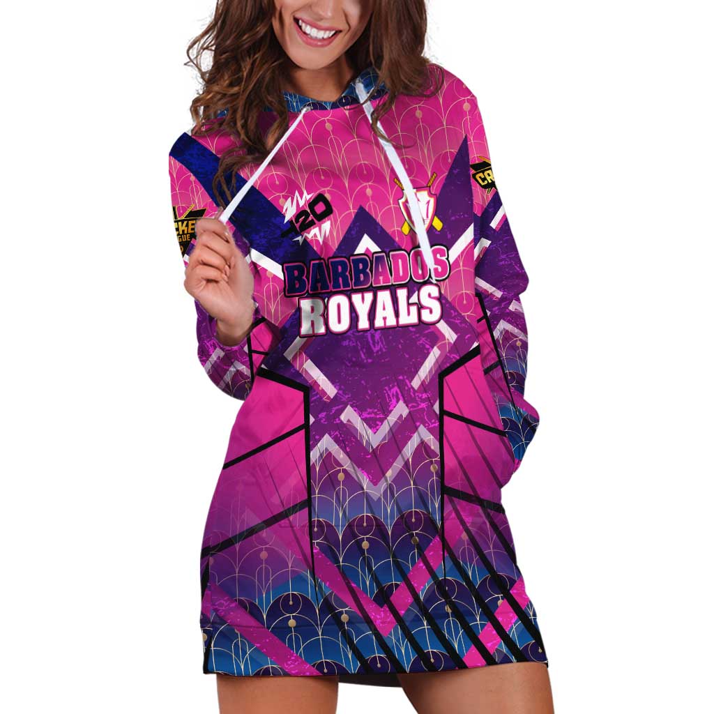 Personalised Barbados Cricket Royals Hoodie Dress Crowned in Rhythm Style