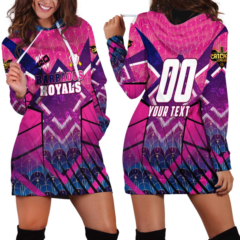 Personalised Barbados Cricket Royals Hoodie Dress Crowned in Rhythm Style