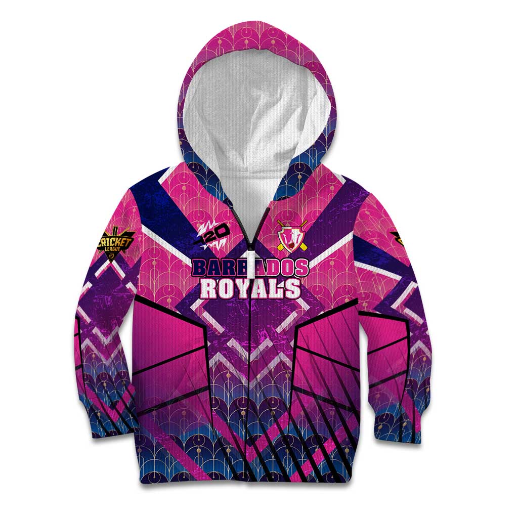 Personalised Barbados Cricket Royals Kid Hoodie Crowned in Rhythm Style