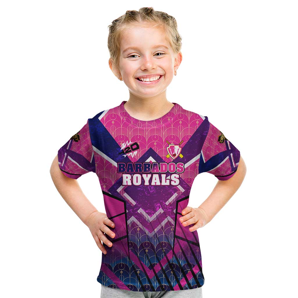 Personalised Barbados Cricket Royals Kid T Shirt Crowned in Rhythm Style