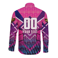 Personalised Barbados Cricket Royals Long Sleeve Button Shirt Crowned in Rhythm Style