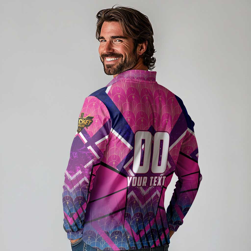 Personalised Barbados Cricket Royals Long Sleeve Polo Shirt Crowned in Rhythm Style