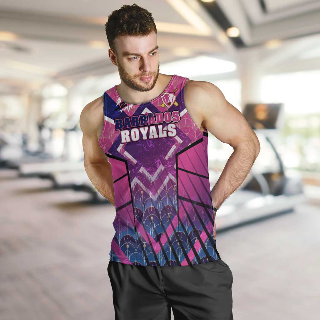 Personalised Barbados Cricket Royals Men Tank Top Crowned in Rhythm Style