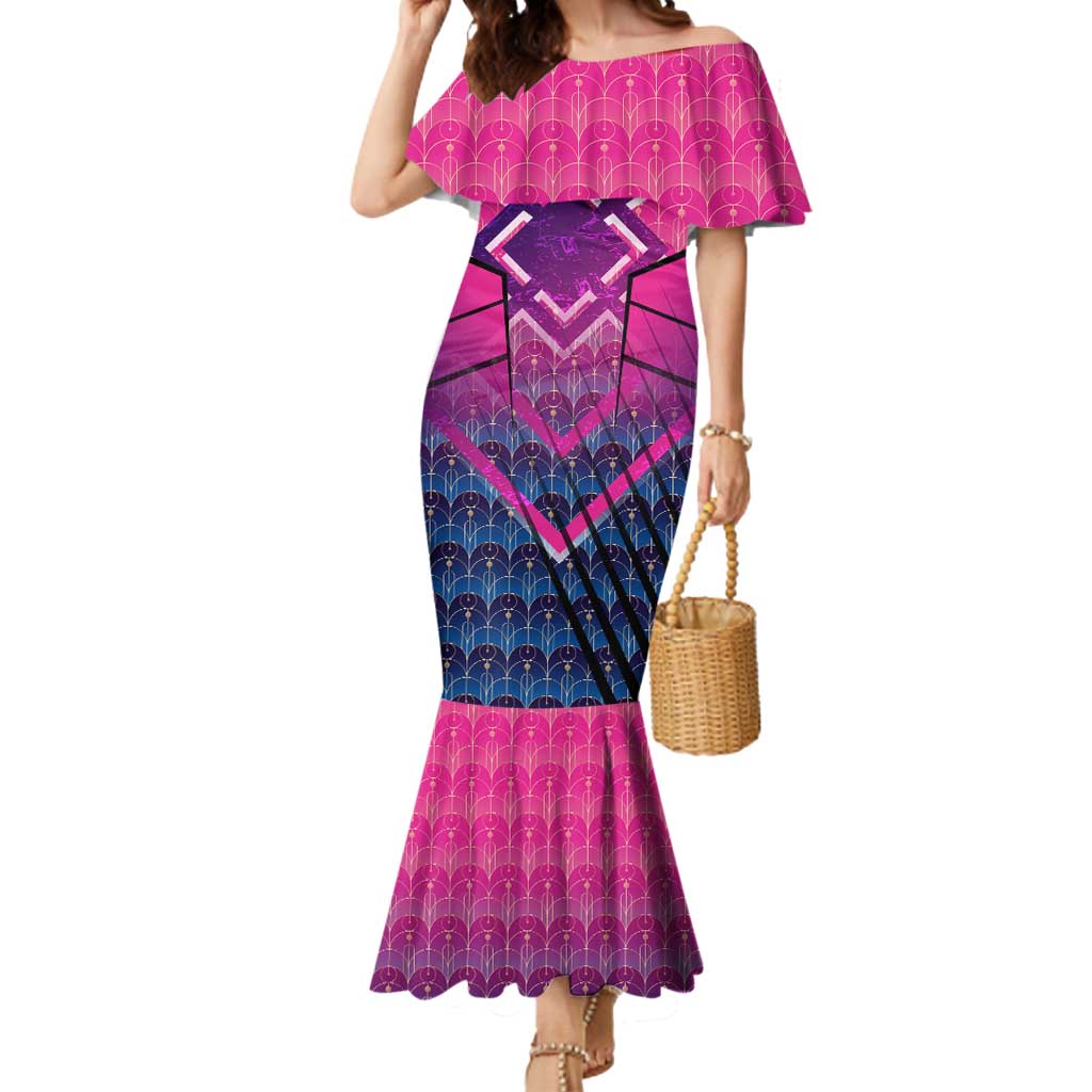 Personalised Barbados Cricket Royals Mermaid Dress Crowned in Rhythm Style
