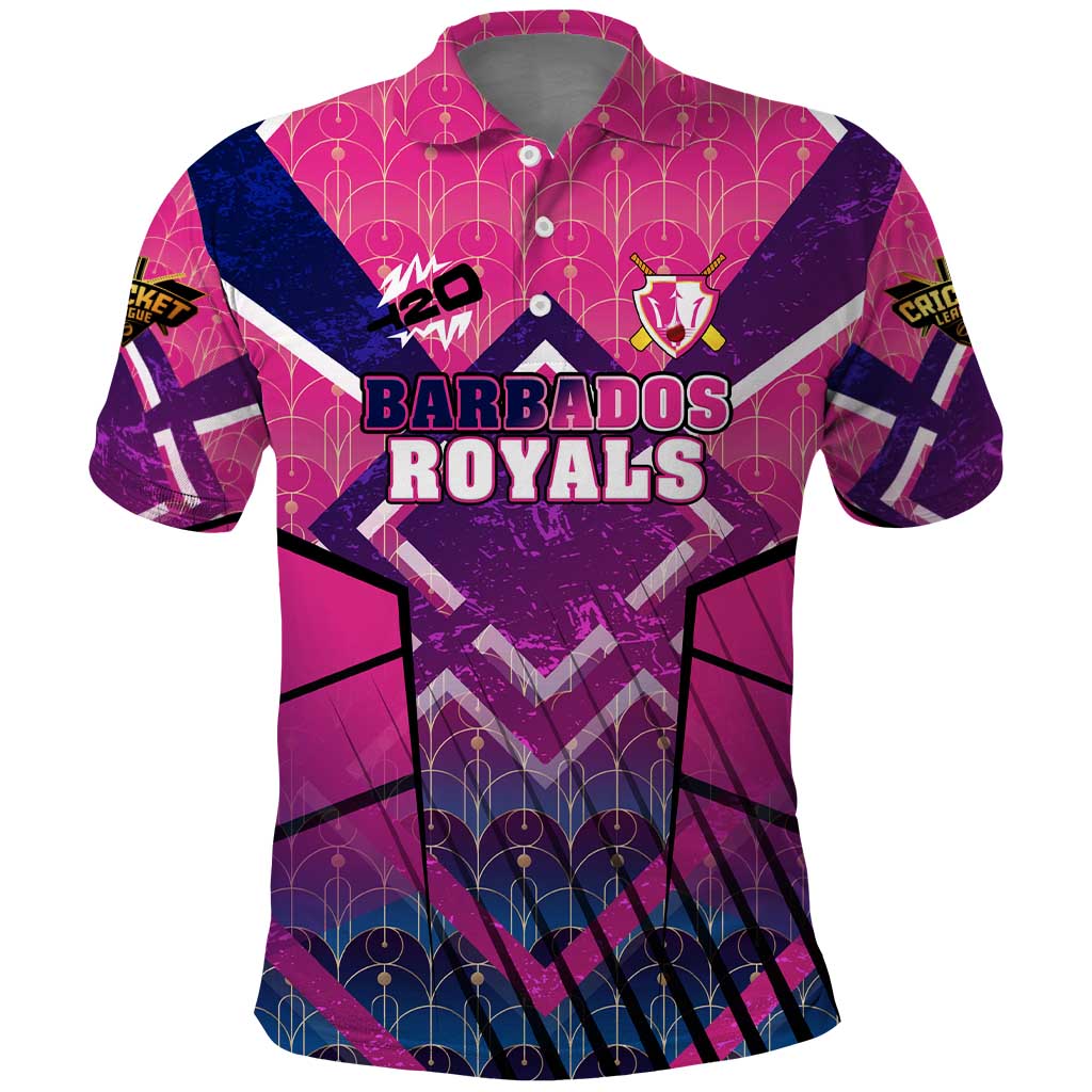 Personalised Barbados Cricket Royals Polo Shirt Crowned in Rhythm Style