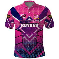 Personalised Barbados Cricket Royals Polo Shirt Crowned in Rhythm Style