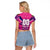 Personalised Barbados Cricket Royals Raglan Cropped T Shirt Crowned in Rhythm Style