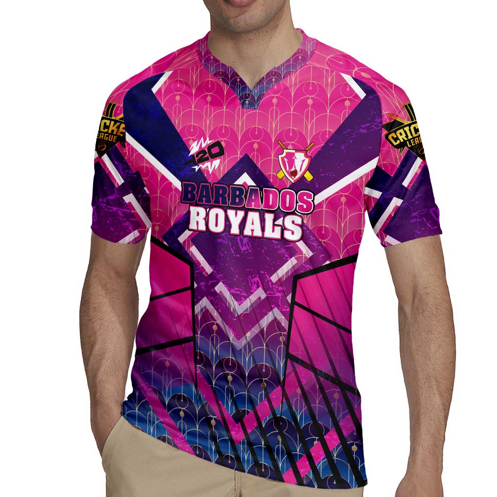 Personalised Barbados Cricket Royals Rugby Jersey Crowned in Rhythm Style