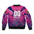 Personalised Barbados Cricket Royals Sleeve Zip Bomber Jacket Crowned in Rhythm Style
