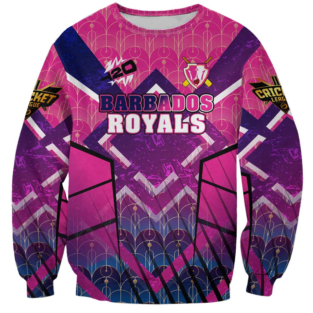 Personalised Barbados Cricket Royals Sweatshirt Crowned in Rhythm Style