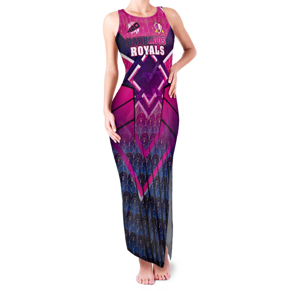 Personalised Barbados Cricket Royals Tank Maxi Dress Crowned in Rhythm Style