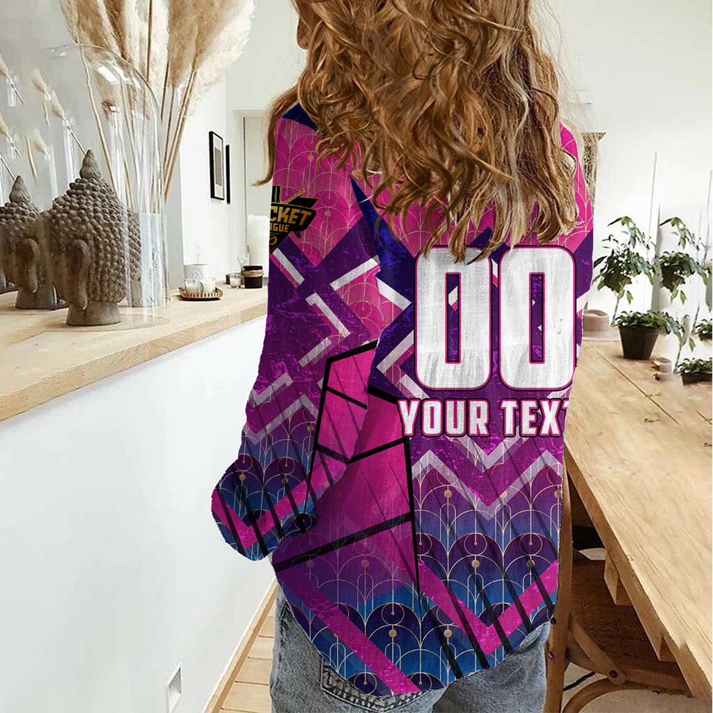 Personalised Barbados Cricket Royals Women Casual Shirt Crowned in Rhythm Style