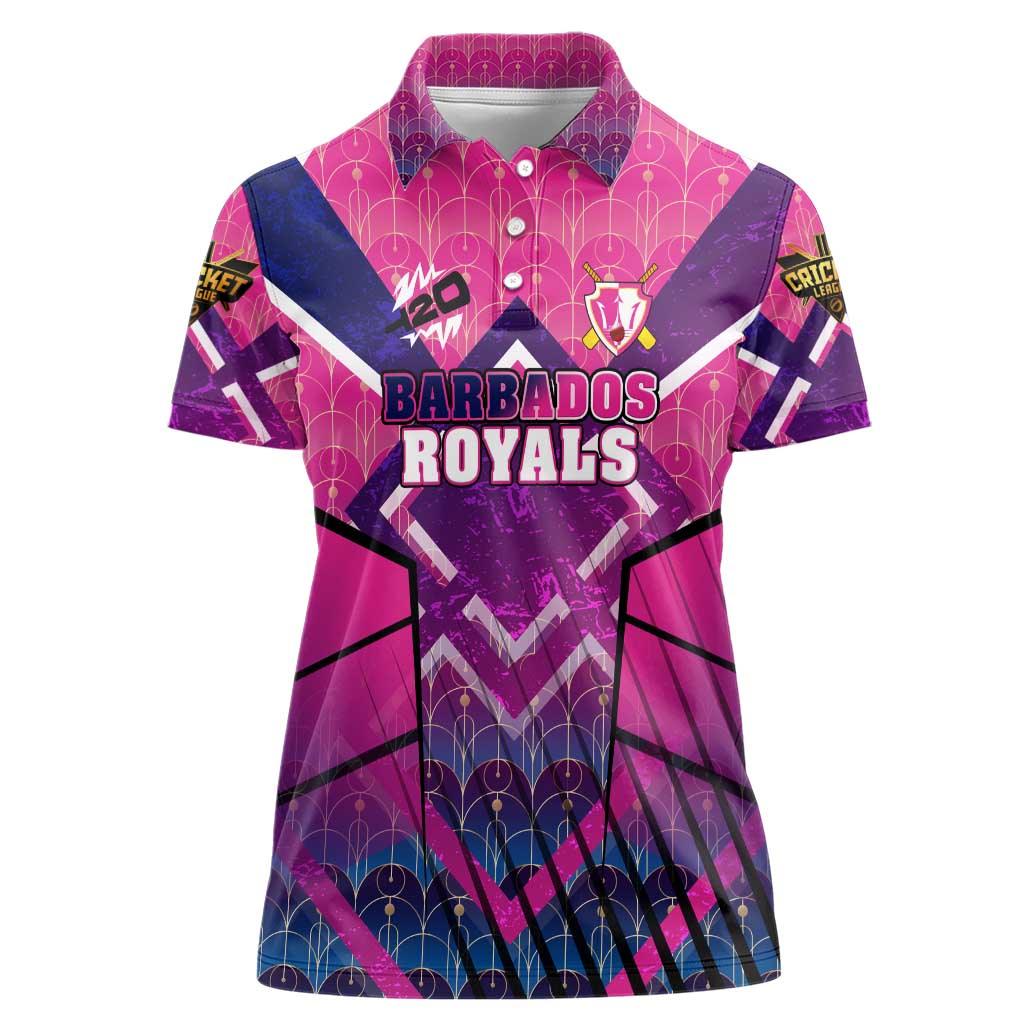 Personalised Barbados Cricket Royals Women Polo Shirt Crowned in Rhythm Style