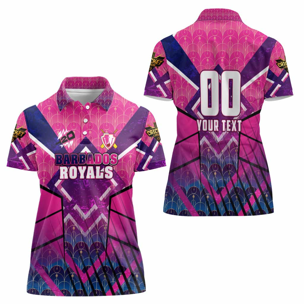 Personalised Barbados Cricket Royals Women Polo Shirt Crowned in Rhythm Style