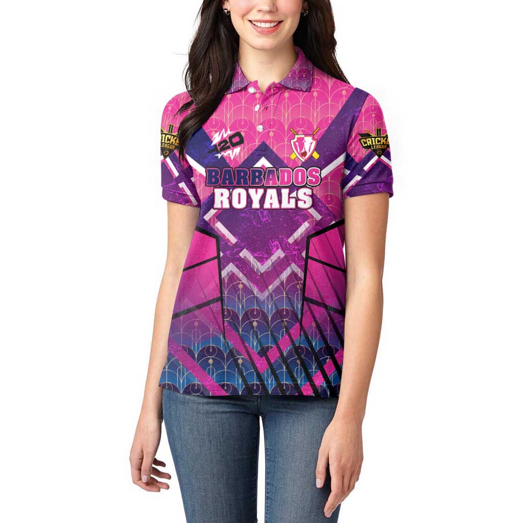 Personalised Barbados Cricket Royals Women Polo Shirt Crowned in Rhythm Style