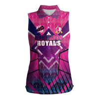 Personalised Barbados Cricket Royals Women Sleeveless Polo Shirt Crowned in Rhythm Style