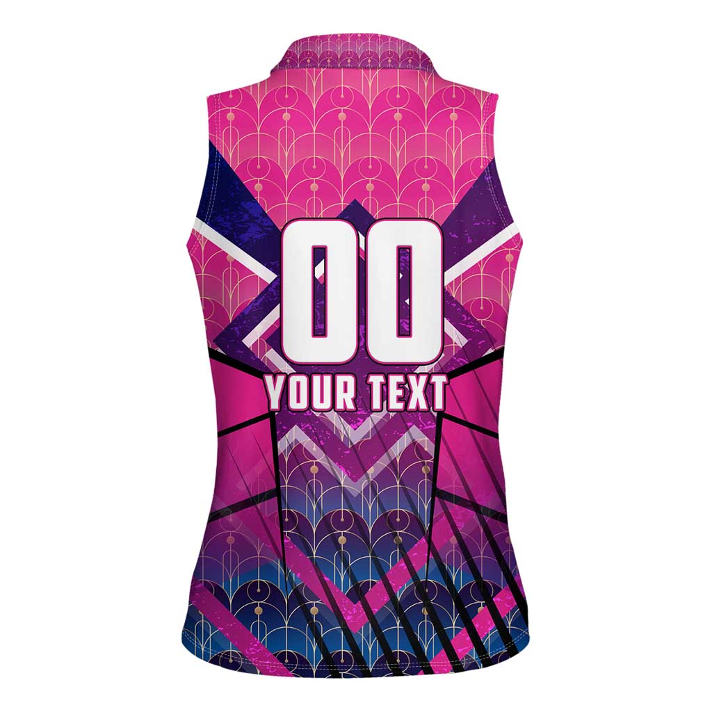 Personalised Barbados Cricket Royals Women Sleeveless Polo Shirt Crowned in Rhythm Style