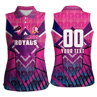Personalised Barbados Cricket Royals Women Sleeveless Polo Shirt Crowned in Rhythm Style
