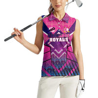 Personalised Barbados Cricket Royals Women Sleeveless Polo Shirt Crowned in Rhythm Style