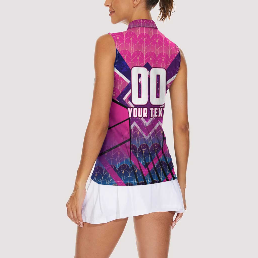 Personalised Barbados Cricket Royals Women Sleeveless Polo Shirt Crowned in Rhythm Style