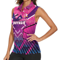 Personalised Barbados Cricket Royals Women Sleeveless Polo Shirt Crowned in Rhythm Style
