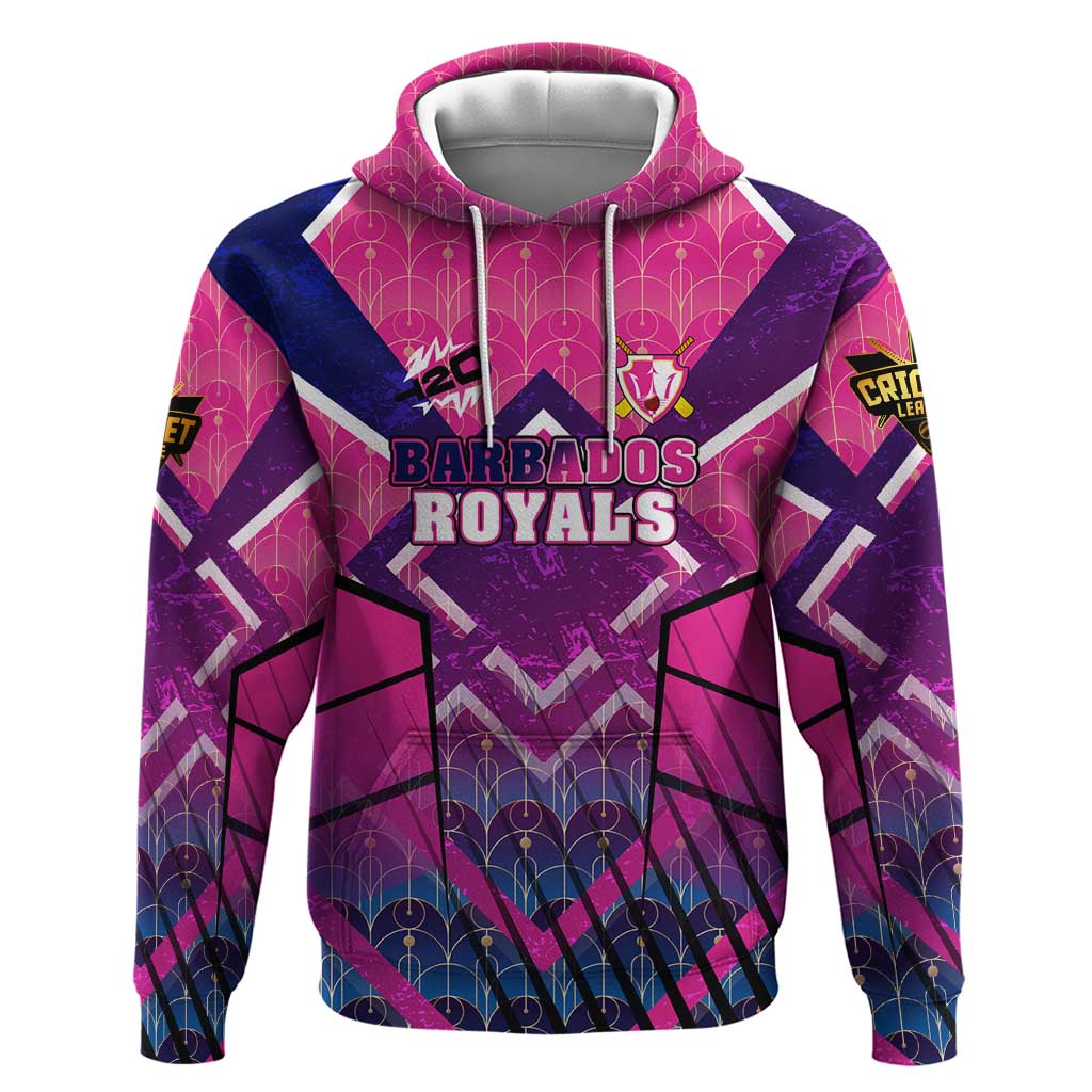 Personalised Barbados Cricket Royals Zip Hoodie Crowned in Rhythm Style