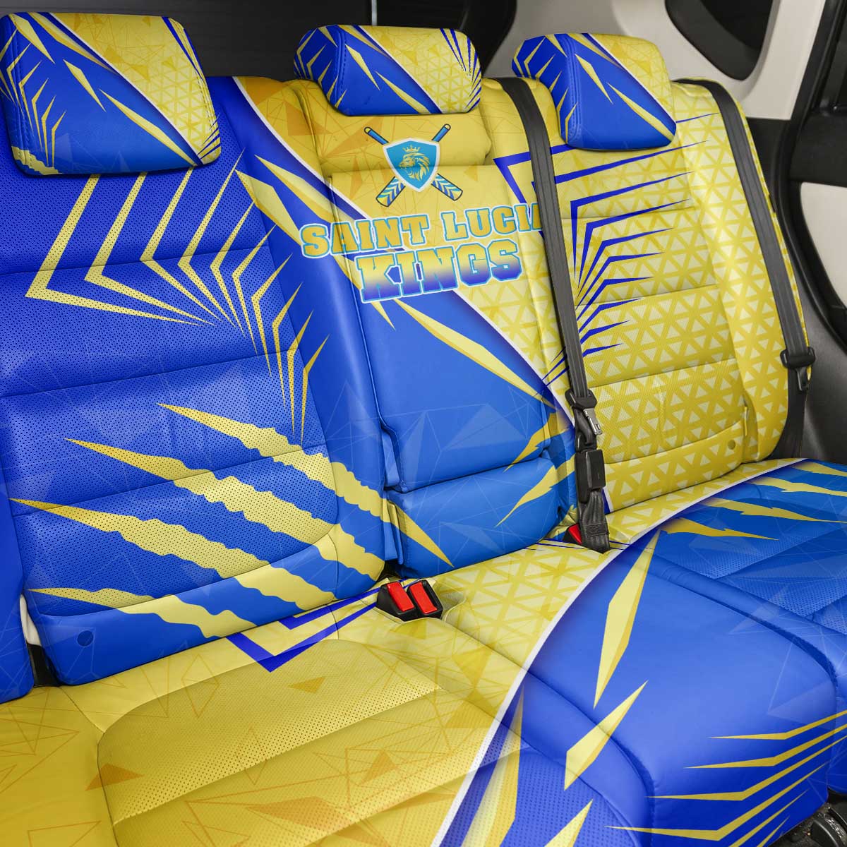 Saint Lucia Cricket Kings Back Car Seat Cover Abstract Energy Style
