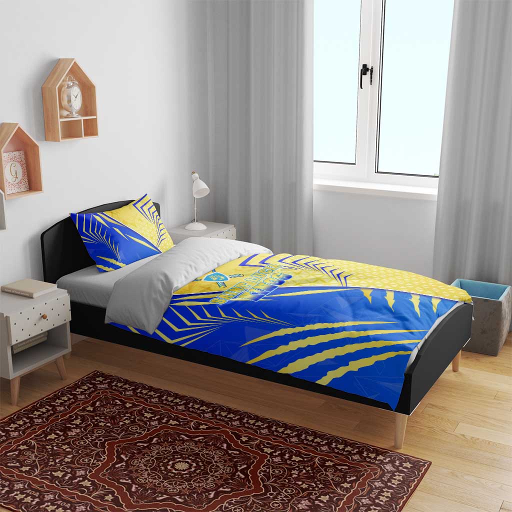 Saint Lucia Cricket Kings Bedding Set Abstract Energy Style