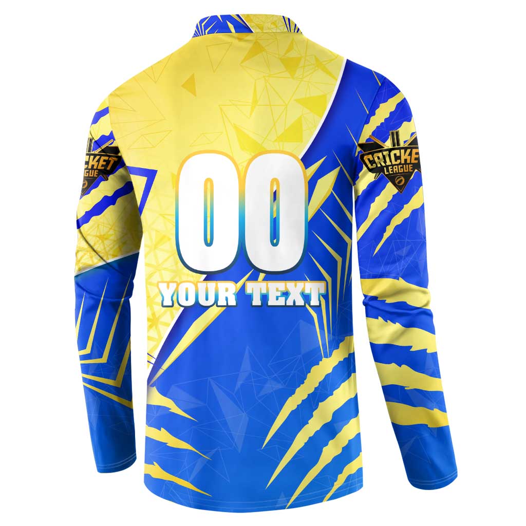 Personalised Saint Lucia Cricket Kings Button Sweatshirt Abstract Energy Style